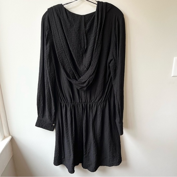 Zara black hooded tie front viscose duster - Picture 6 of 11
